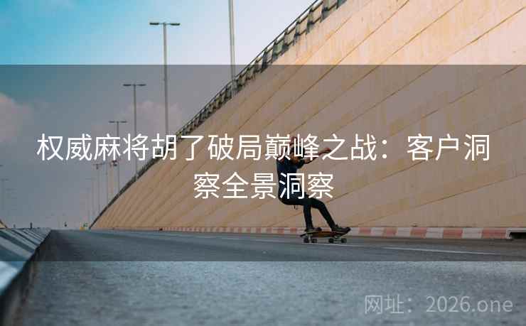 权威麻将胡了破局巅峰之战:客户洞察全景洞察